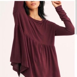 Free People Babydoll Sweater (Burgundy)